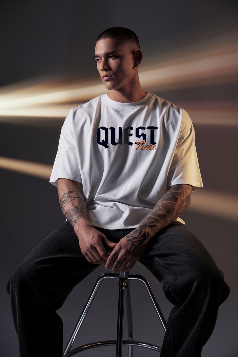 Teeyug "Quest Time" Oversized T-Shirt – Elevate Your Hustle